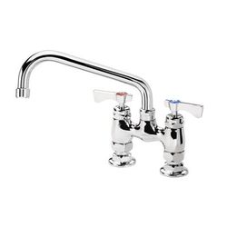 Krowne 15-408L-L-E2 Raised Deck Mount Faucet w/ 8" Swing Spout & Lever Handles - 4" Centers, 0.5 GPM