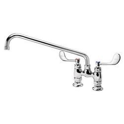 Krowne 15-414L-W-H3 Raised Deck Mount Faucet w/ 14" Swing Spout & VR Wrist Action Handles - 4" Centers, 1.0 GPM