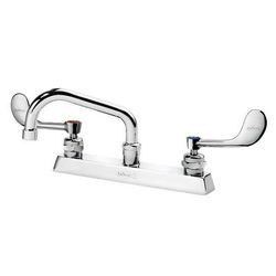 Krowne 15-506L-W-H3 Deck Mount Faucet w/ 6" Swing Spout & VR Wrist Action Handles - 8" Centers, 1.0 GPM