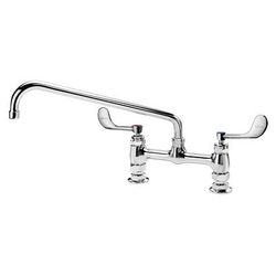 Krowne 15-814L-W-H2 Raised Deck Mount Faucet w/ 14" Swing Spout & VR Wrist Action Handles - 8" Centers, 0.5 GPM