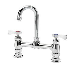 Krowne 15-825L Deck Mount Faucet - 3 1/2" Gooseneck Spout, 8" Centers
