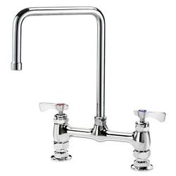 Krowne 15-832L-L-F2 Raised Deck Mount Faucet w/ 8 1/2" Double Bend Spout & Lever Handles - 8" Centers, 1.5 GPM