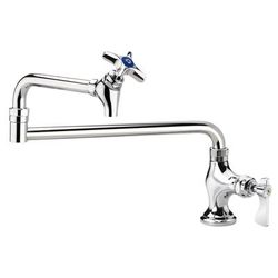 Krowne 16-161L Deck Mount Pot Filler Faucet w/ 12" Double Jointed Swing Nozzle, 12" Jointed Nozzle