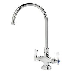 Krowne 16-302L Deck Mount Double Pantry Faucet - 8 1/2" Gooseneck Spout, Single Hole, Anti Backflow Valve