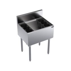 Krowne KR19-24-10 24" Royal Series Cocktail Station w/ 74 lb Ice Bin, Stainless Steel