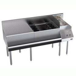 Krowne KR24-W60A-10 60" Royal 1800 Series Cocktail Station w/ 74 lb Ice Bin, Stainless Steel