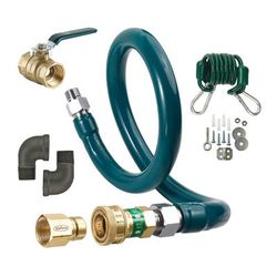 Krowne M12536K Royal Series 36" Gas Connector Kit w/ 1 1/4" Male/Male Couplings, PVC-Coated Stainless Steel