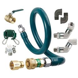 Krowne M5024K10 24" Gas Connector Kit w/ 1/2" Female/Male Couplings, 24" Long, Stainless Steel