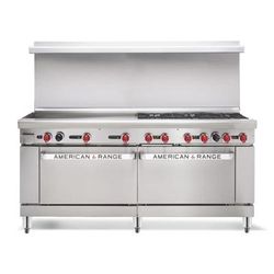 American Range AR-24G-8B-CC LP 72" 8 Burner Commercial Gas Range w/ Griddle & 2 Convection Ovens, Liquid Propane, Stainless Steel, Gas Type: LP