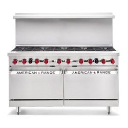 American Range AR-36G-4B-CL-126R 60" 4 Burner Commercial Gas Range w/ Griddle & (1) Standard & (1) Convection Ovens, Natural Gas, Stainless Steel, Gas Type: NG
