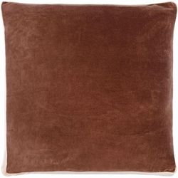 Tamir 20" Square Modern Cotton Dark Brown/Brick Red/Light Silver Throw Pillow - Boutique Rugs