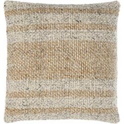Radka 20" Square Cottage Wool Ash/Tan/Pearl/Camel/Sage Throw Pillow - Boutique Rugs