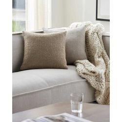Lydon 20" Square Modern Tan/Gray/Pearl/Brick Red Throw Pillow - Boutique Rugs