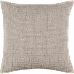 Loren 22" Square Modern Cotton Slate Gray Taupe/Metallic Silver/Off White/Ash Throw Pillow - Boutique Rugs
