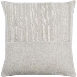 Rhona 18" Square Cottage Slate Blue/Off White/Metallic Silver Throw Pillow - Boutique Rugs