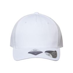 Atlantis Headwear ZION Sustainable Five-Panel Trucker Cap in White/White size Adjustable | Polyester