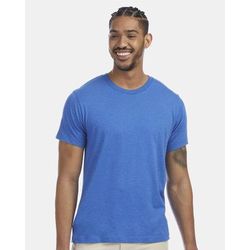 Alternative A1070CV Cotton Jersey CVC Go-To Top in Heather Royal Blue size Small | Cotton/Polyester Blend 1070CV