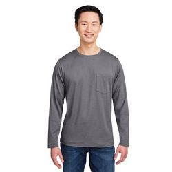 Harriton M118L Charge Snag and Soil Protect Long-Sleeve T-Shirt in Dark Charcoal size 5XL | Polyester