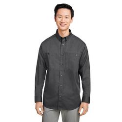 Harriton M585L Men's Advantage IL Long-Sleeve Workshirt in Dark Charcoal size XL | Cotton/Polyester Blend