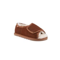 Wide Width Women's Apma Women'S Open Toe Slipper by LAMO in Chestnut (Size 6 W)