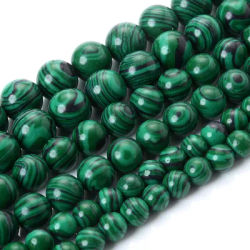 Perles rondes en pierre de Malachite verte, perles d'espacement amples pour la fabrication de bijoux, accessoires de collier et de bracelet à bricoler soi-même 4/6/8/10/12mm