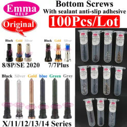 100Pcs Back Cover Bottom Screws for iPhone 14 15 12 11 13 Pro Max XS 7 8 Dock Connector Five Star