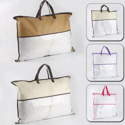Borsa portaoggetti per vestiti Coperta portatile in tessuto non tessuto pieghevole cuscino trapunta coperta scatola di immagazzinaggio con manico organizzatore vendita calda