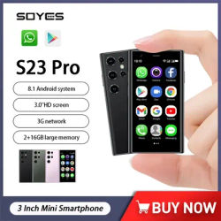 SOYES S23 Pro Mini Smartphone Android 8.1 Dual SIM Standby 3.0Inch HD 3G Mobile Phone 2GB+16GB 1000mAh Small Original Cell Phone