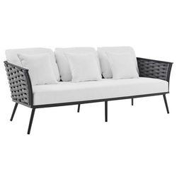 Stance Outdoor Patio Aluminum Sofa - East End Imports EEI-3020-GRY-WHI