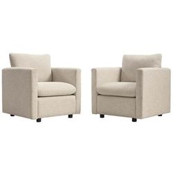 Activate Upholstered Fabric Armchair Set of 2 - East End Imports EEI-4078-BEI