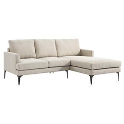 Evermore Right-Facing Upholstered Fabric Sectional Sofa - East End Imports EEI-6012-BEI