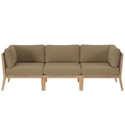 Clearwater Outdoor Patio Teak Wood Sofa - East End Imports EEI-6120-GRY-LBR