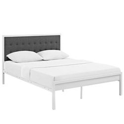 Millie King Fabric Bed - East End Imports MOD-5456-WHI-GRY