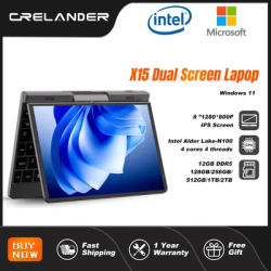 CRELANDER P8 Mini Gaming Laptop 8 Inch Touch Screen Intel Alder Lake N150 12GB DDR5 Windows 11 WiFi 6 Small Pocket Laptop