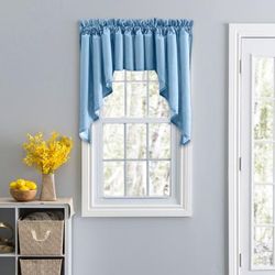 Stacey Curtain Color Lined Swag Set by Ellis Curtains in Slate (Size 126"W 36" L)