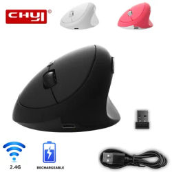 CHYI Mouse verticale ergonomico 2.4G Wireless USB ricaricabile 1600DPI Gamer Mouse 6D Mini Mouse da