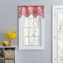 Segovia Curtain Lined Scallop Valance by Ellis Curtains in Red
