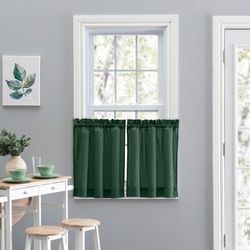 Wide Width Stacey Curtain Tailored Tier Pair by Ellis Curtains in Harvest (Size 56" W 45" L)