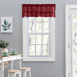 Stacey Curtain Ruffled Filler Valance by Ellis Curtains in Merlot