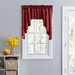 Stacey Curtain Color Lined Swag Set by Ellis Curtains in Merlot (Size 126"W 63" L)