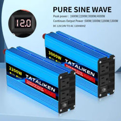 12V24V To 110V AC Pure Sine Power Inverter 16000W 4000W Power 60HZ Converter Car Accessories Solar With LED And US Socket