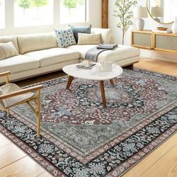 Whizmax Area Rug Boho Accent Rug Machine Washable Rug Non-Slip