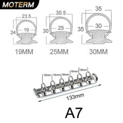 A7 Size Metal Spiral Rings Binder Clip With 2 Pairs of Screw For Diary Notebook Planner Binder Clip File Folder