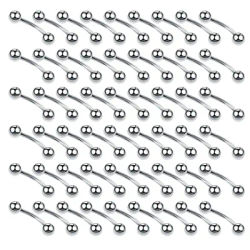 100PCS/Lot Surgical Steel Eyebrow Rings Piercing Banana Eyebrow Ring Rook Piercings Barbell Earring Studs Body Jewelry Gift