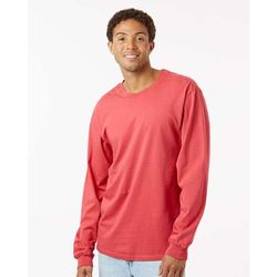 SoftShirts 220 Classic Long Sleeve T-Shirt in Brick size 3XL | Cotton/Canvas Blend
