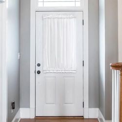 Wide Width Stacey Curtain Door Panel by Ellis Curtains in White (Size 41" W 40" L)