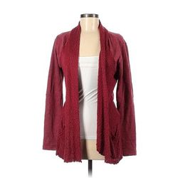 Lucky Lotus Cardigan Sweater: Burgundy - Women's Size Medium