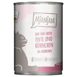 6x400g Tender Duck & Chicken with Carrots Duo MjAMjAM Wet Cat Food