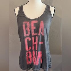 American Eagle Outfitters Tops | American Eagle Tank Beach Bum Size L | Color: Gray/Pink | Size: L