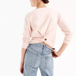 J. Crew Tops | J Crew Womens Cotton Twist Back 3/4 Sleeve Top | Color: Cream/Pink | Size: M